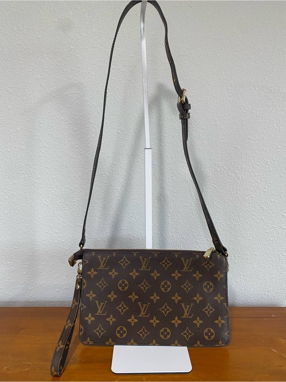 Brown Monogram Canvas Crossbody with Wristlet